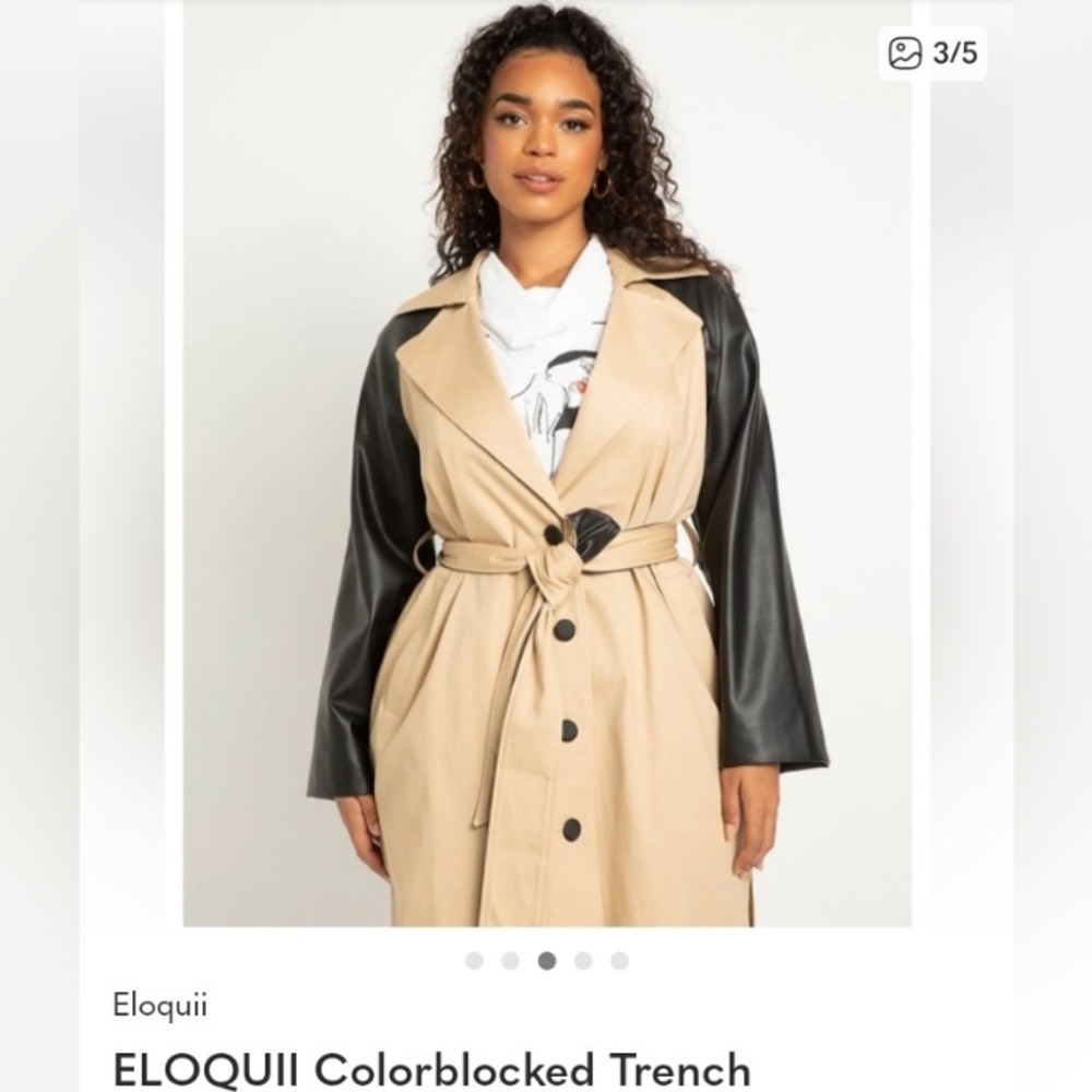 Eloquii Colorblock Trench Coat